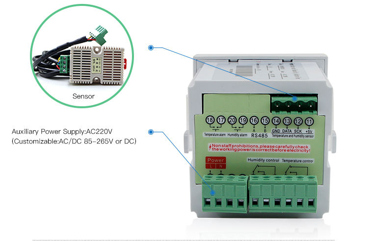 WSK302 72*72MM Digital Programmable Thermal Thermostat temperature And Humidity Controller With LED Display