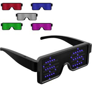 Wholesale USB Rechargeable LED Display Glasses With 11 Patterns 180mAh Battery from china suppliers