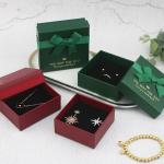 Custom Jewelry Gift Boxes Packaging Portable Gold Stamping Paper Jewelry Boxes