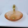 Buy cheap Custom Glass Shallow Round Vessel Sink Large Modern Round Crystal from wholesalers