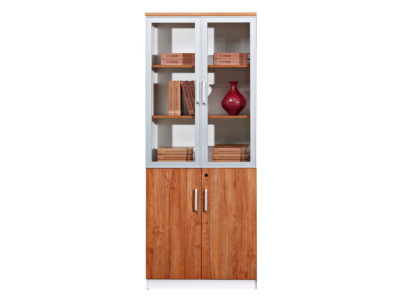 Glass Door Office File Cabinets Adjustable Shelf Board 800W*400D*2000H MM Size