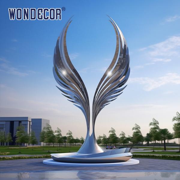 Buy cheap Large scale art angel wings stainless steel sculpture in the park from wholesalers