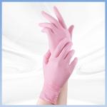 Pink Synthetic Nitrile Sterile Hand Gloves In Oral Dental Examinations