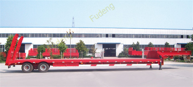 Gooseneck Semi Low Bed Trailer , Heavy Equipment Low Loader Trailers