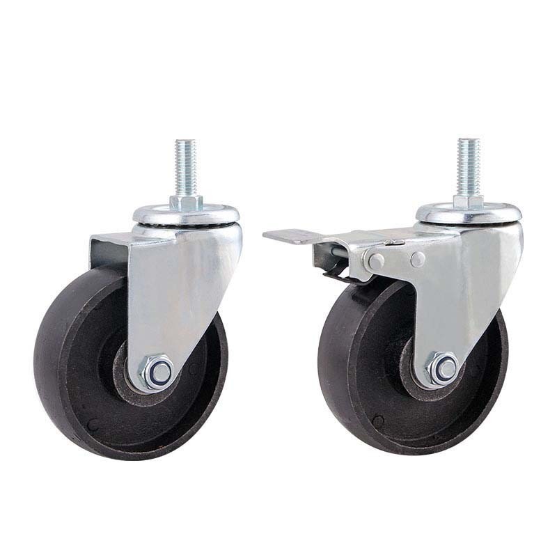 China Supplier 75mm Diameter Pl Material Flat Furniture Caster Wheel