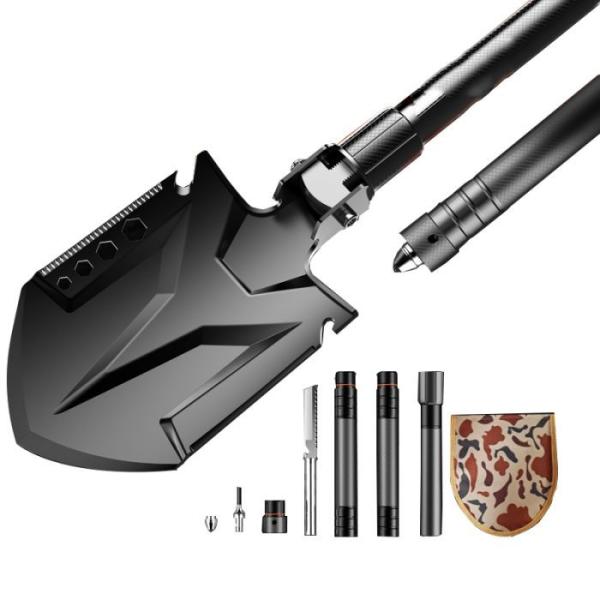 Buy cheap Black Folding Multifunction Camping Shovel 8in Aluminum Alloy Straight Handle from wholesalers