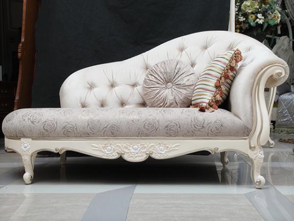 Buy cheap Wood Carved French Antique Luxury Chaise Lounge Golden White from wholesalers