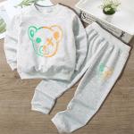 Children'S Outfit Sets Cartoon Print Long Sleeve Trousers Suit