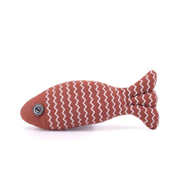 Plush Catnip Burlap Fish Toy – Durable Stimulation for Cats