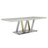 Buy cheap 220x110x75cm Luxury Marble Dining Table White Marble Top Dining Room Table from wholesalers