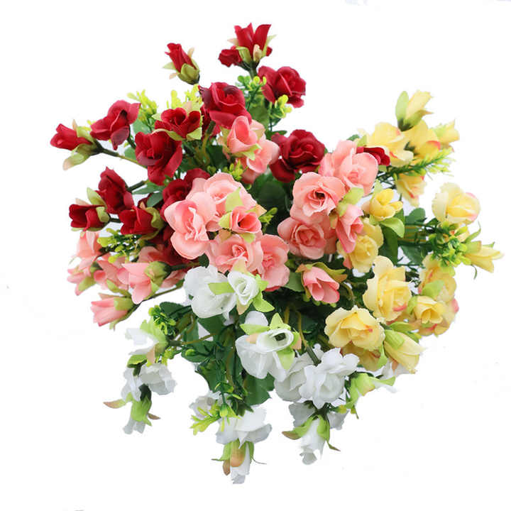 Wholesale Wedding Home Decoration Scene Rose Bouquet Artificial Silk Flowers Bouquet