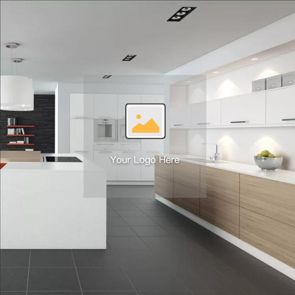Buy cheap Wood Veneer Modular Kitchen Cabinets 18mm Melamine Board Marble Top Cupboard from wholesalers