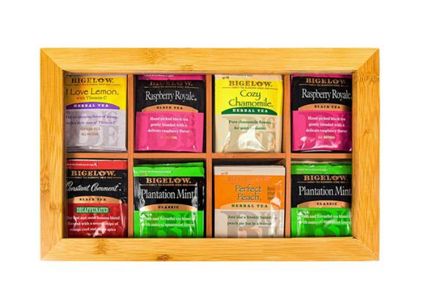 Buy cheap Non - Odor Bamboo Tea Bag Storage Box With Acrylic Cover BSC Approved from wholesalers