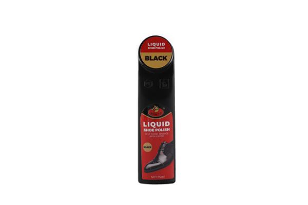 2.46 Fl. Oz. Black Color Liquid Shoe Polish Restore Shine Gloss To Leather Shoes