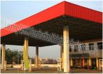 Prefabricated Steel Roof Trusses , Shed Building Space Frame For Petrol Station