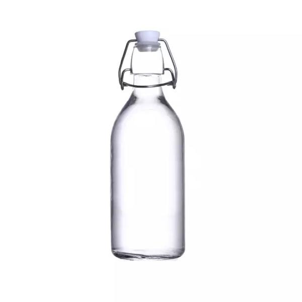 Buy cheap Round 600ml Glass Bottle With Stopper Caps Carafe Swing Top Beer Bottle Kombucha Bottle Beverage from wholesalers