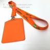 Buy cheap Dye sub printing lanyard with leather badge, dye sub print ribbon with metal swivel clip from wholesalers
