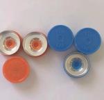 ISO9001 Blue Orange Medicine Vial Cap With Rubber Stopper