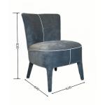 Medium Back Hotel Dining Chair Furniture Frosted Grey Velvet Ash Wood Frame
