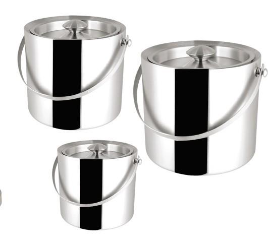 Buy cheap Bilayer Stainless steel ice bucket with handle SHKT-6503-04-05,metal ice bucket from wholesalers