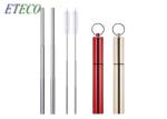 Metal Keychain Case Telescopic Stainless Steel Straws Portable BPA Free