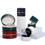 Customized Size White PU Leather Jewelry Box for Small Travel Portable and