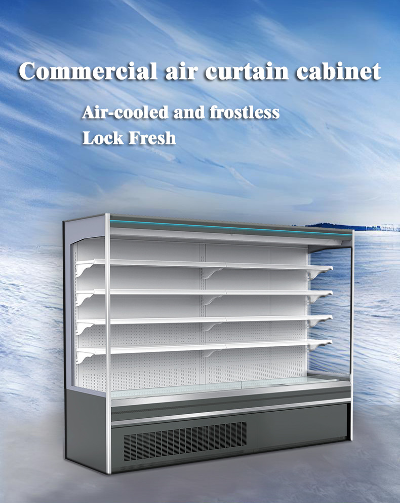 1900L Open Case Refrigerator , Supermarket Food Freezer Display Cabinets