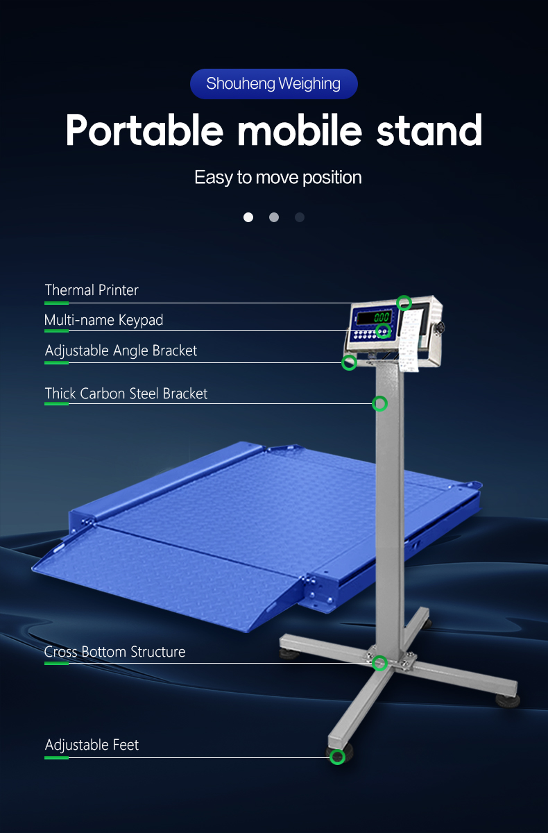 Heavy Duty Industrial Platform Scale with LED Display Carbon Steel Material 1.2m x 1.5m
