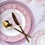 Business Gifts Luxury Purple Plate For Elegant Restaurants Dinnerware Set Party