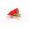Buy cheap Red Petal Diamond Brooch Pin With Copper Clasp For Clothing from wholesalers