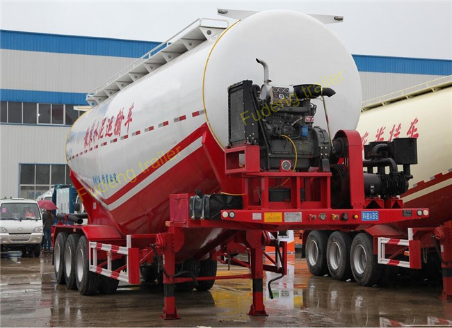 55 CBM Cement Bulk Trailer Steel Tank Body / Tri Axle Cement Bulk Truck