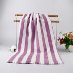 360 gsm Colorful Striped Coral Fleece Face Bath Towel 5 Piece Set with
