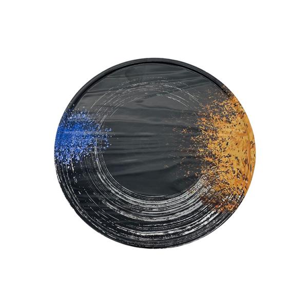 Buy cheap Matte Black Flate Melamine Dinner Plates Galaxy Pattern Customized Logo from wholesalers