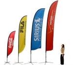 Outside Flying Advertising Feather Flags Banner With Aluminum Pole Double Sided