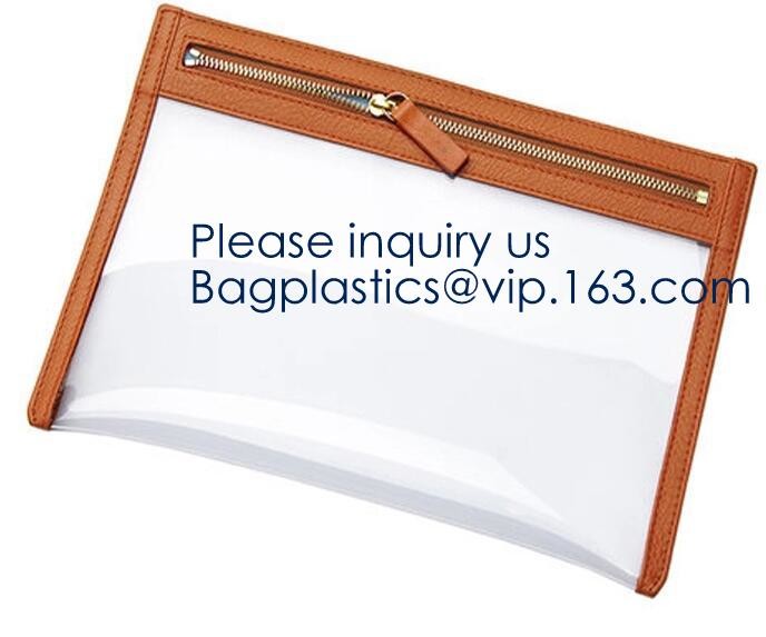 Promotional factory price portable k clear holographic PVC cosmetic bag,Eco-friendly heat seal frosted plastic PVC