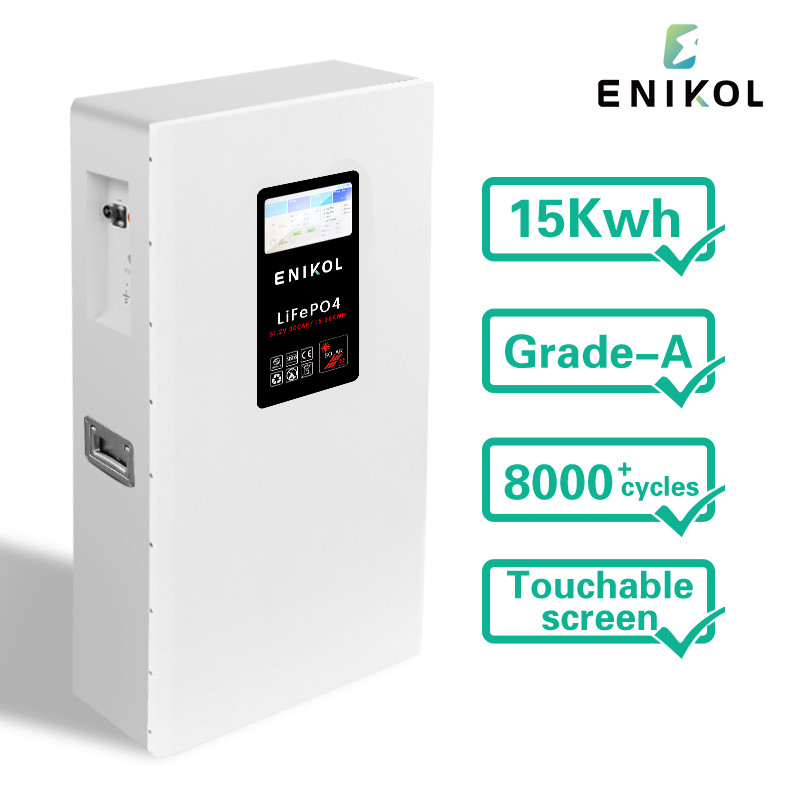 300AH 15360WH Wall Mounted LiFePo4 Battery 7-Inch Touchable Screen Long Cycle Life