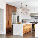 Free Standing MDF Kitchen Cabinets Quartz / Granite Countertop Easy For Cleaning
