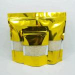 standing up doypack zipper top silver aluminum foil food grade bag heat seal