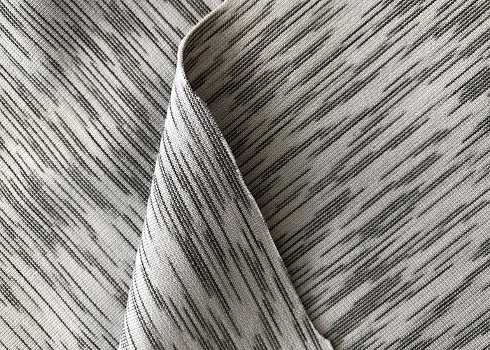 Yarn Dyed Polyester Spandex Melange Single Jersey Fabric