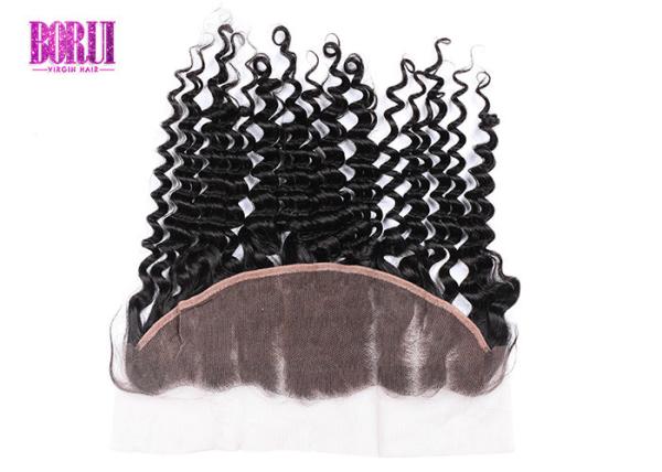 Buy cheap 100% Virgin Brazilian Deep Wave , Frontal Lace Closure Free Part Environmentally Friendly from wholesalers