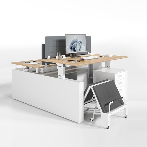 Buy cheap Modern Adjustable Standing Desk 2 4 Person Electric Sit And Stand Desk from wholesalers
