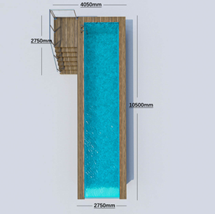 Two Water Pumps Complete Filtration Prefabricated Swimming Pool for Underground Space