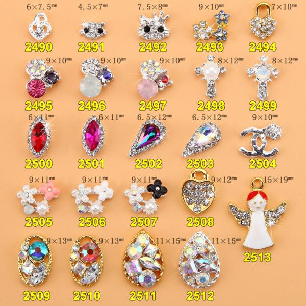 Buy cheap Hot NEW Wholesale Alloy Jewelry 3D Nail Art Jewelry Nail rhinestones Sticker Supplier Number ML2490-2513 from wholesalers