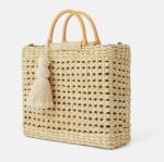Large Capacity Beach Handbags Rattan Handmade Kintted Travel Bags Handle Bag