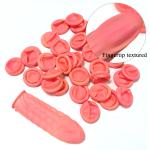 Pink Chlorination Latex Disposable Finger Cots Textured Matte Non Slip
