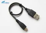 Black PVC USB Extension Cable Micro Charging Pass 2A Bare Copper Conductor