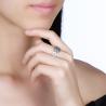 Buy cheap Rose Ring Sterling Silver Rose Flower Heart Ring Adjustable Open Ring Love Jewelry Bands Promise Ring Gift For Women from wholesalers