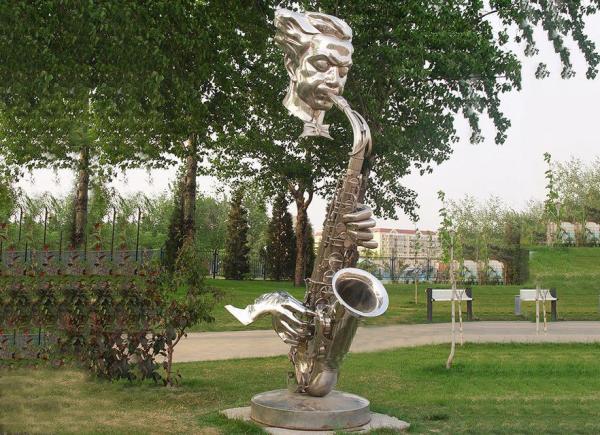 Buy cheap Public Contemporary Saxophone Garden Statues Stainless Steel Art For Lawn Ornaments from wholesalers