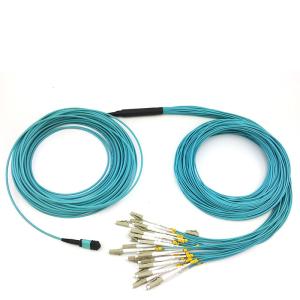 Wholesale Customized 8-144 Fibers MTP MPO OM3 Multimode Elite Breakout Cable Aqua from china suppliers