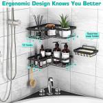 Rustproof Stainless Steel No Drilling Wall Mounted 3-Pack Adhesive Shower